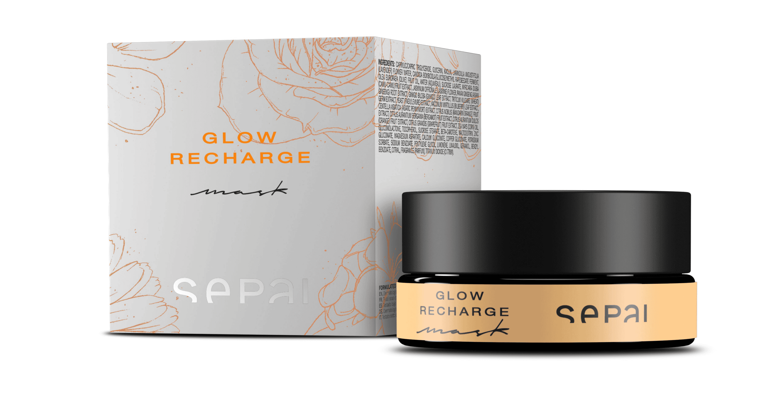 Maseczka glow recharge Sepai w czarnym słoiczku