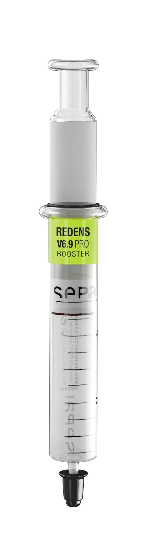 Strzykawka z etykietą REDENS V6.9 PRO BOOSTER
